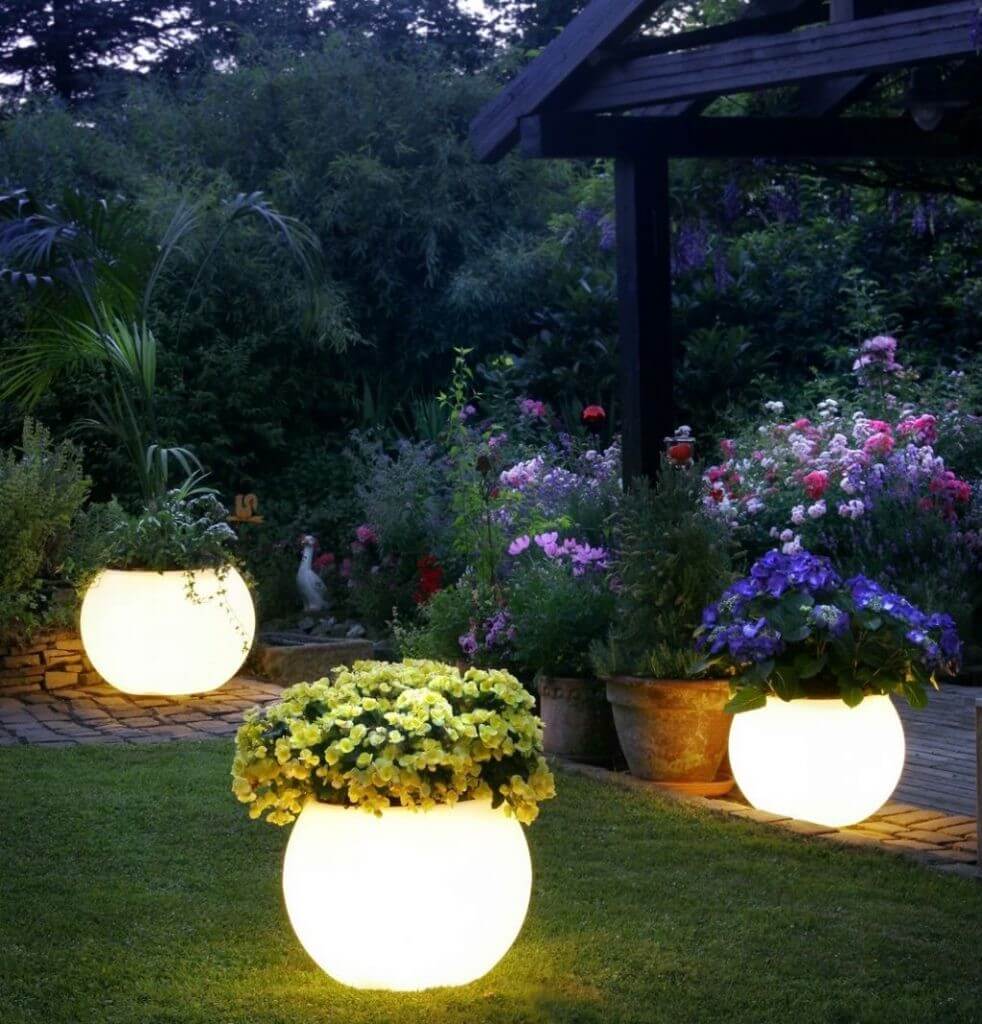Использование декоративных светильников шаров